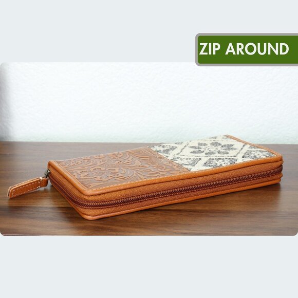 NEW Myra Bag EXCLUSIVE Floral Wallet Emboldened Leather Vintage Fashion - Picture 6 of 9